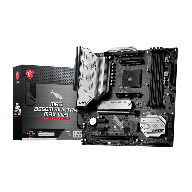 MSI B550M MORTAR MAX WIFI AMD AM4 M-ATX Gaming Motherboard - Tech Sphere